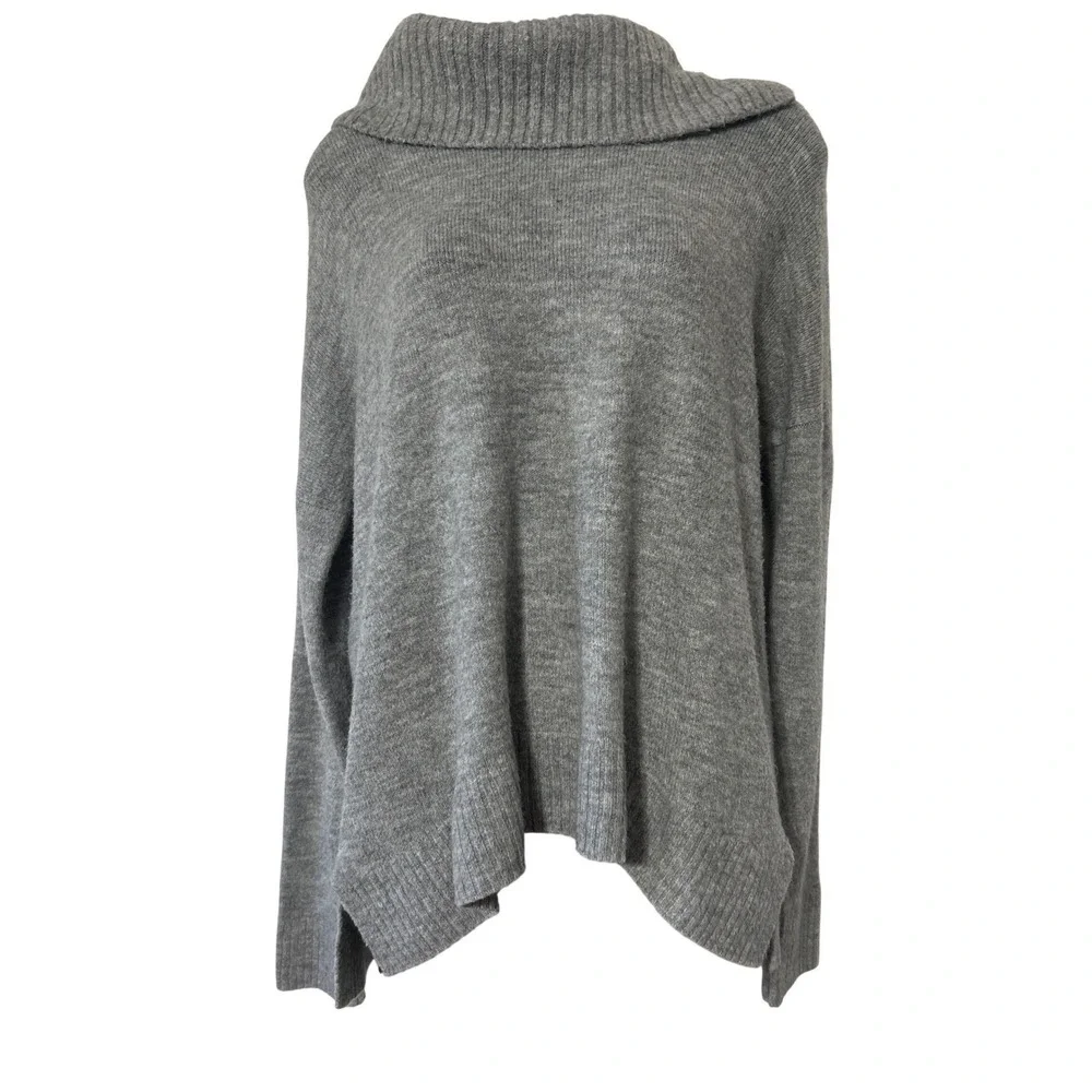 Banana Republic Womens Medium Grey Cowl Neck Oversized Knit Sweater 18A08052-W-4